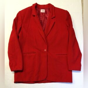 Vintage Mister Leonard Style QM6291S Wool Blazer Red  Made in Canada Sz 16